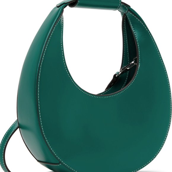 STAUD Mini Moon Leather Hobo Bag - Coastal Blue MSRP $280 - Picture 3 of 9